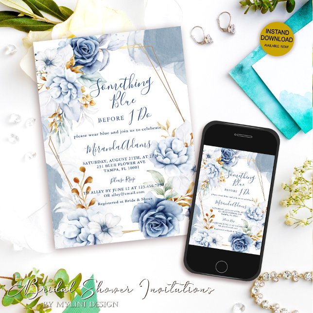 Something Blue Before I do Bridal Shower Invitation (Creator Uploaded)