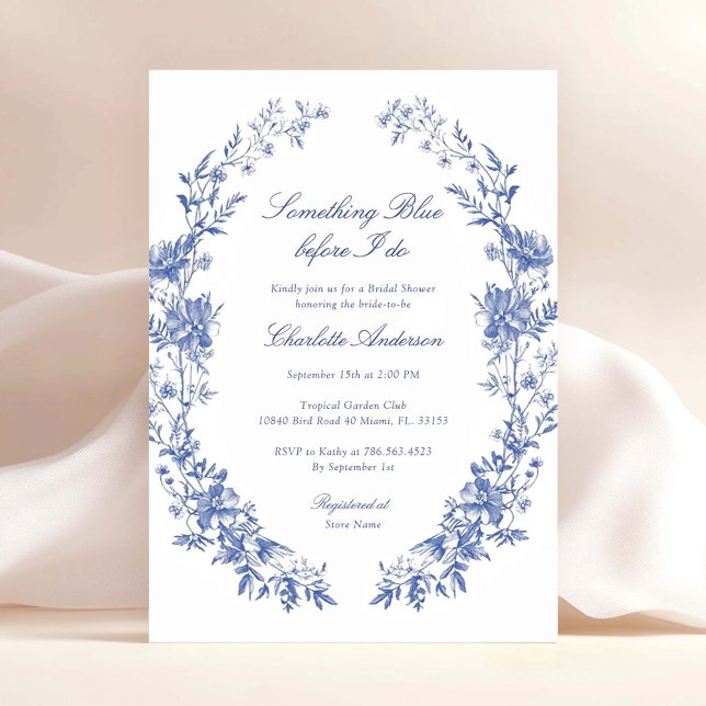 Something Blue Before I Do Bridal Shower Invitation (Creator Uploaded)
