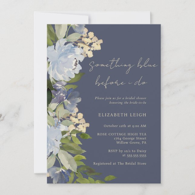Something Blue Before I Do Bridal Shower  Invitation (Front)