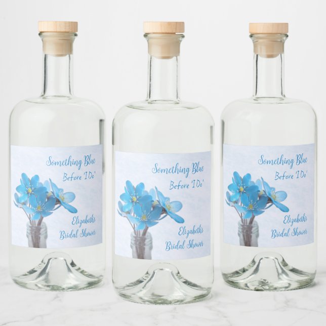 Something Blue Before I Do Bridal Shower Liquor Bottle Label (Bottles)