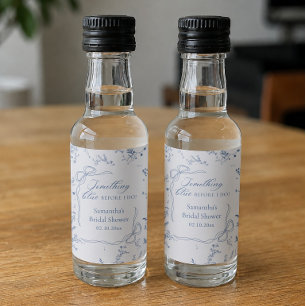 Something Blue Before I Do Bridal Shower Liquor Bottle Label