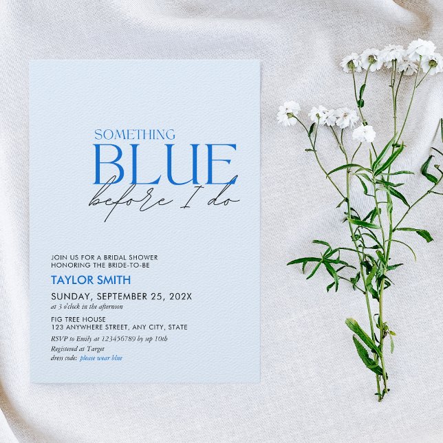 Something Blue Before I do Bridal Shower Modern Invitation (Creator Uploaded)