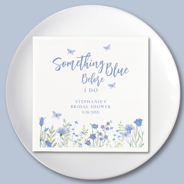 Something Blue Before I Do Bridal Shower Napkin (Creator Uploaded)