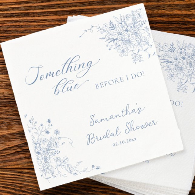 Something Blue Before I Do Bridal Shower Napkin (Creator Uploaded)
