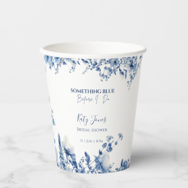  Something Blue Before I Do Bridal Shower  Paper Cups (Front)