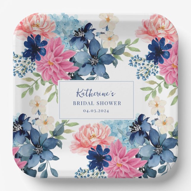 Something blue before i do bridal shower  paper plate (Front)