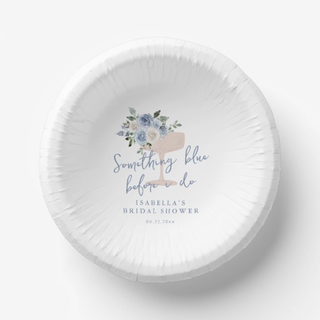 Something Blue before I do bridal shower Paper Plate (Front)