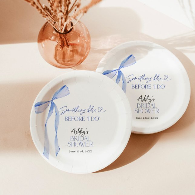 Something Blue Before I Do Bridal Shower Paper Plate (Creator Uploaded)