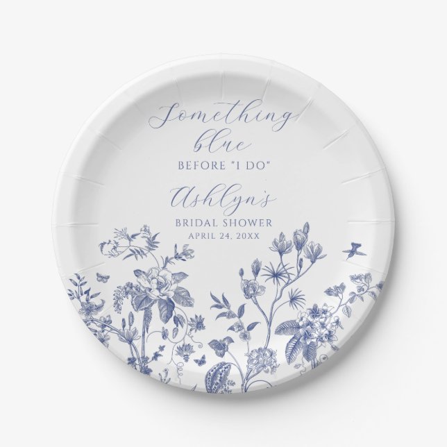 Something Blue Before I Do Bridal Shower Plate (Front)