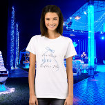 Something blue before I do Bridal Shower  T-Shirt<br><div class="desc">A t-shirt for a bridal shower or bachelorette party.  Front: a blue bow and the text: Something BLUE before I do.
Back: Personalise and add the name of the bride to be,  add the party date.</div>