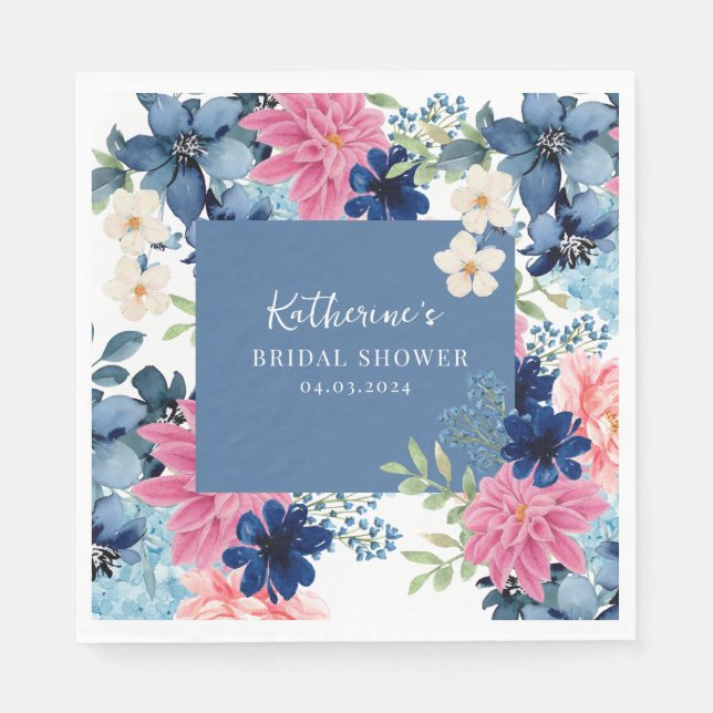 Something blue before i do bridal shower Welcome  Napkin (Front)