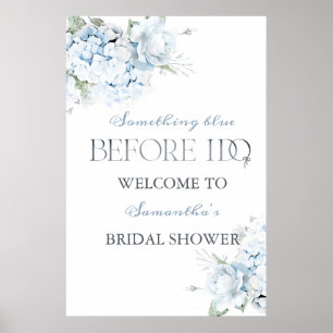 Something Blue Before I Do Bridal Shower Welcome Poster
