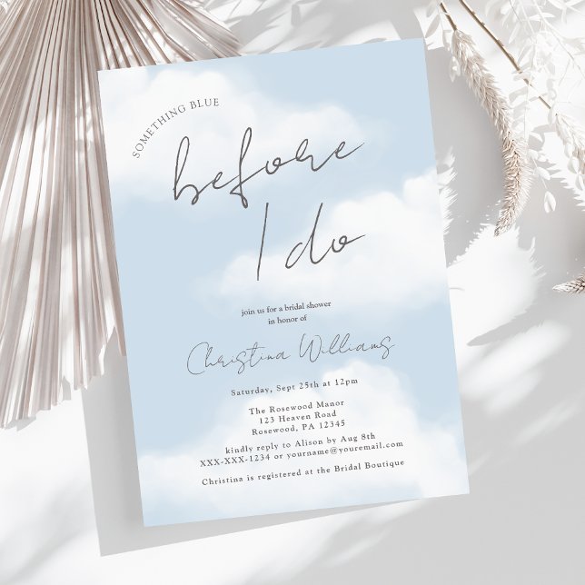 Something Blue Before I Do Cloud Bridal Shower Invitation (Creator Uploaded)