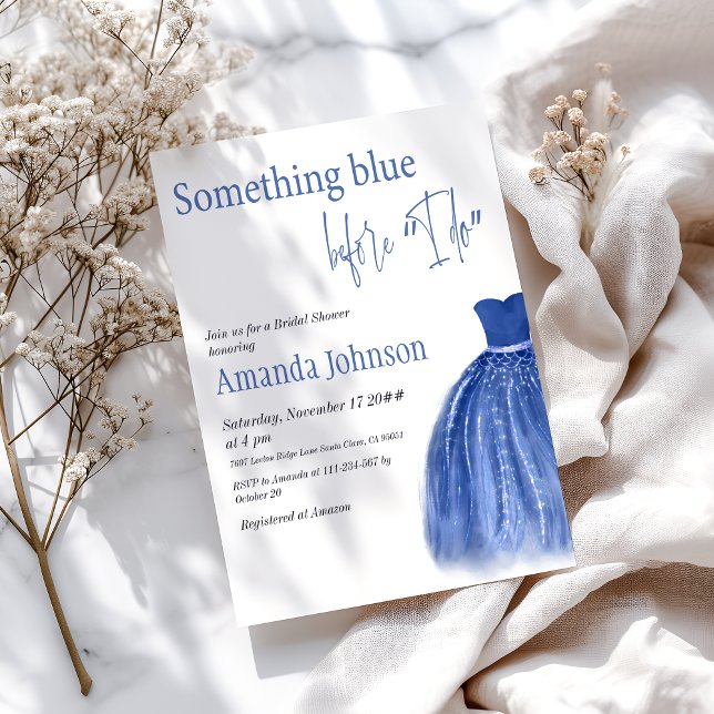 Something Blue Before I Do Dress Bridal Shower Invitation (Creator Uploaded)