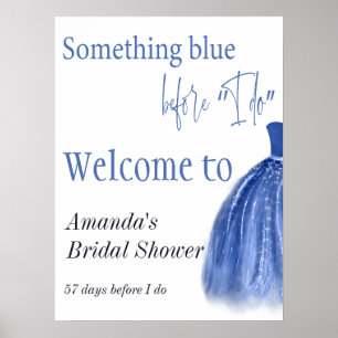Something Blue Before I Do Dress Bridal Shower Poster