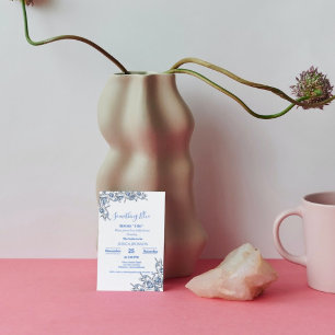 Something blue before i do dusty bridal shower invitation