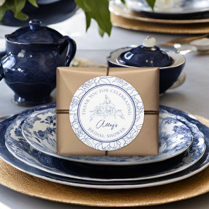 Something Blue Before I Do Elegant Bridal Shower Classic Round Sticker