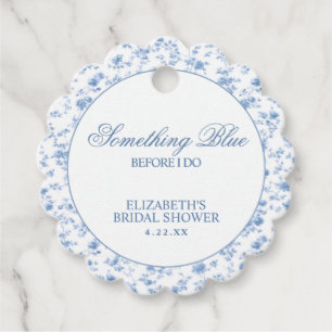 Something Blue Before I Do Elegant Bridal Shower Favour Tags