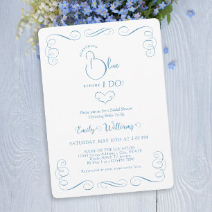 Something Blue Before I Do Elegant Bridal Shower Invitation