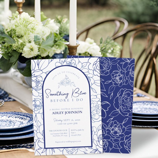 Something Blue Before I Do Elegant Bridal Shower Invitation (Creator Uploaded)