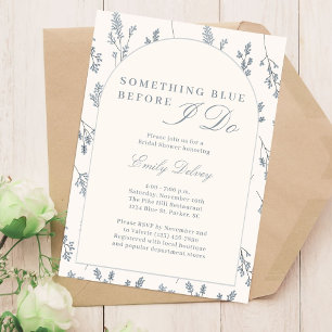 Something Blue Before I Do Elegant Bridal Shower Invitation