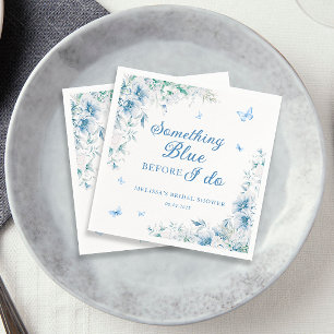 Something Blue Before I Do Elegant Bridal Shower Napkin