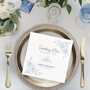 Something Blue Before I Do Elegant Bridal Shower Napkin