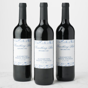 Something Blue Before I Do Elegant Bridal Shower Wine Label