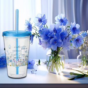 Something Blue before 'I do' Floral Bridal Shower Acrylic Tumbler