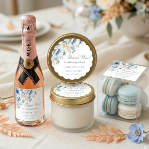 Something blue before i do floral Bridal shower Classic Round Sticker