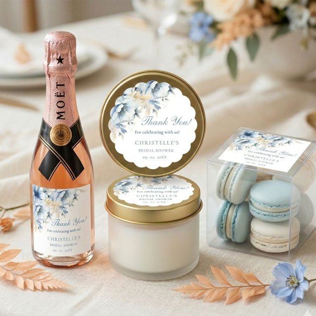 Something blue before i do floral Bridal shower Classic Round Sticker (Creator Uploaded)