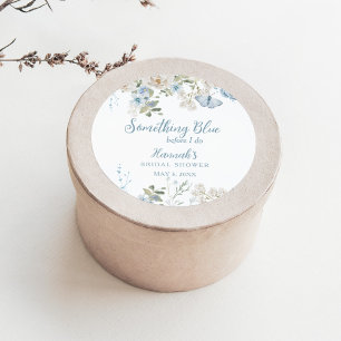Something Blue Before I Do Floral Bridal Shower Classic Round Sticker