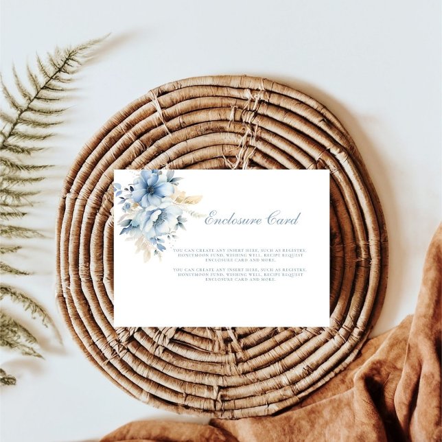 Something blue before i do floral Bridal shower Enclosure Card (Creator Uploaded)