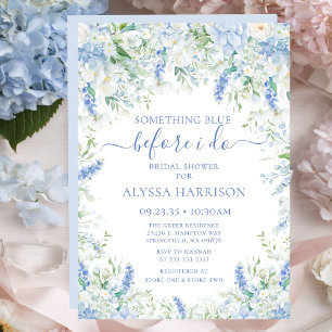 Something Blue Before I Do Floral Bridal Shower Invitation
