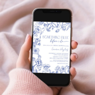 Something Blue Before I Do Floral Bridal Shower Invitation