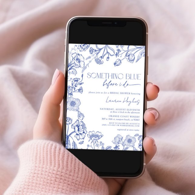 Something Blue Before I Do Floral Bridal Shower Invitation (Creator Uploaded)