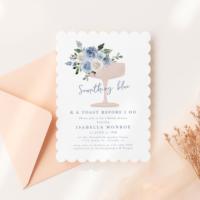 Something Blue Before I Do Floral Bridal Shower Invitation (Creator Uploaded)