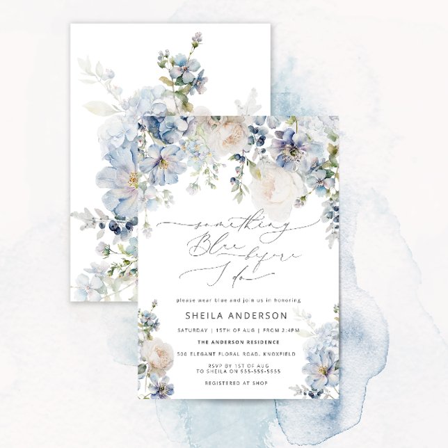 Something Blue Before I do Floral Bridal Shower Invitation (Creator Uploaded)