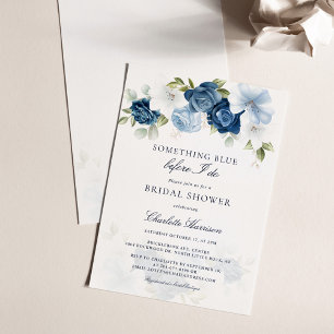 Something Blue Before I Do Floral Bridal Shower Invitation