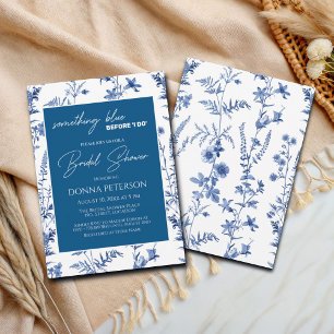 Something Blue before 'I do' Floral Bridal Shower Invitation