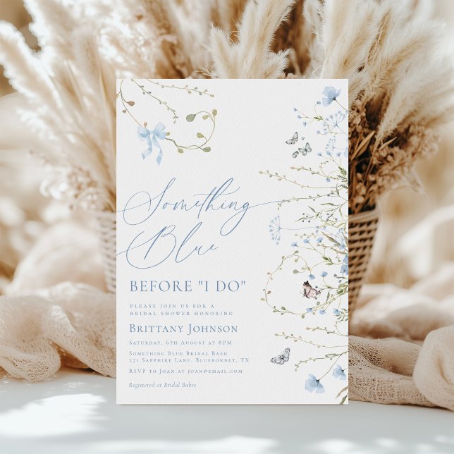 Something Blue Before I Do Floral Bridal Shower Invitation (Creator Uploaded)