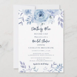Something Blue Before I Do Floral Bridal Shower Invitation
