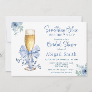 SOMETHING BLUE BEFORE I DO FLORAL BRIDAL SHOWER  INVITATION