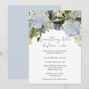 Something Blue Before I Do Floral Bridal Shower Invitation