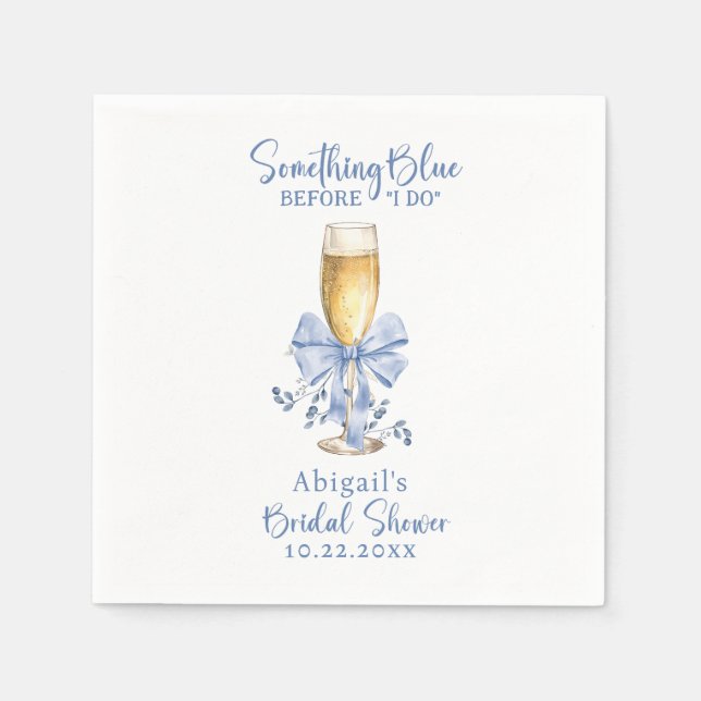 SOMETHING BLUE BEFORE I DO FLORAL BRIDAL SHOWER  NAPKIN (Front)