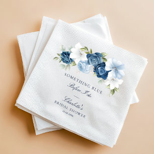 Something Blue Before I Do Floral Bridal Shower Napkin