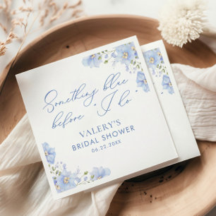 Something Blue Before I Do Floral Bridal Shower Napkin