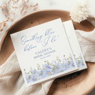 Something Blue Before I Do Floral Bridal Shower Napkin