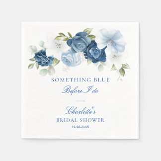 Something Blue Before I Do Floral Bridal Shower Napkin