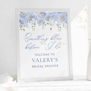 Something Blue Before I Do Floral Bridal Shower Poster